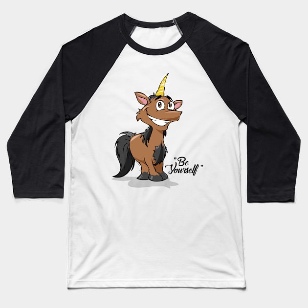 Be Yourself - Unicorn #3    Lt Tees Baseball T-Shirt by Illustratorator